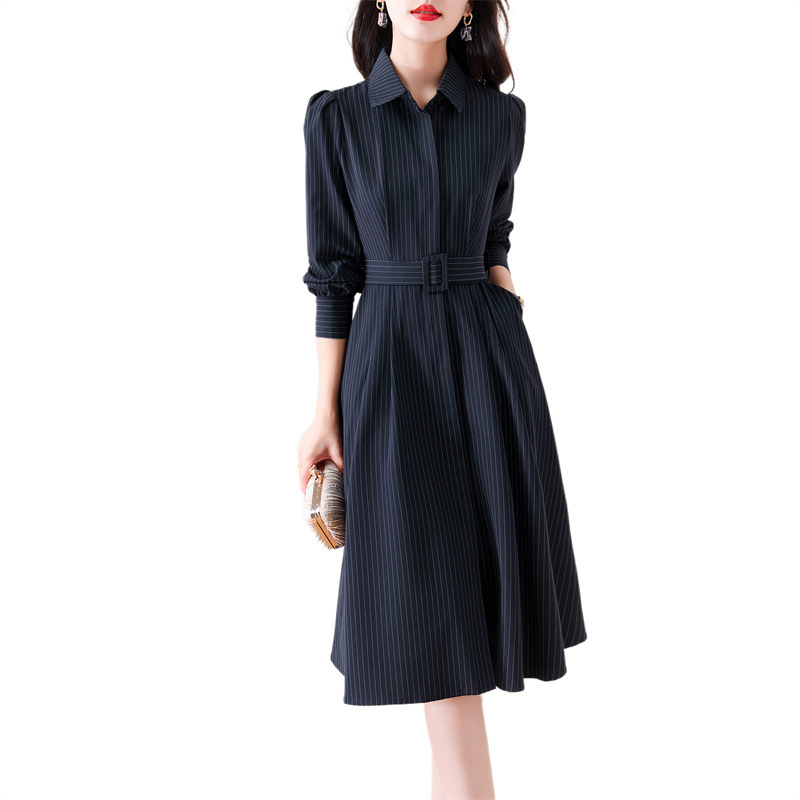 Women's Casual Simple Commute Slimming Elegant Dress Navy - Shop at LoveMi