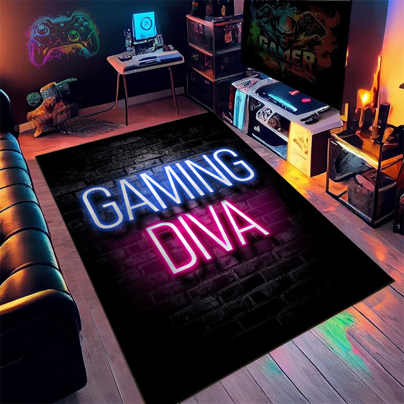 Neon Game Machine Room Decoration Carpet (Neon Games