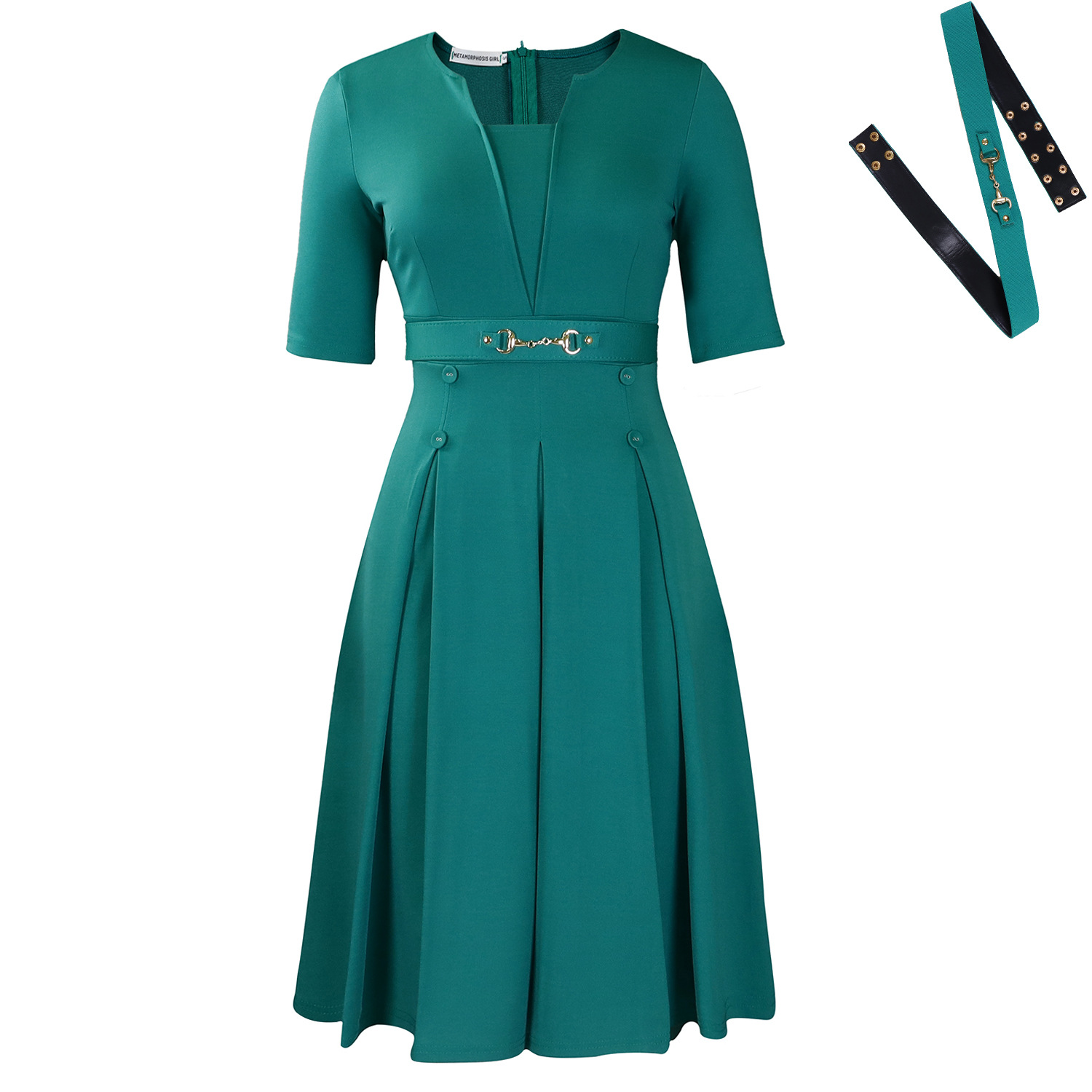 Women's Short-Sleeve Fashionable Elegant Dress 9