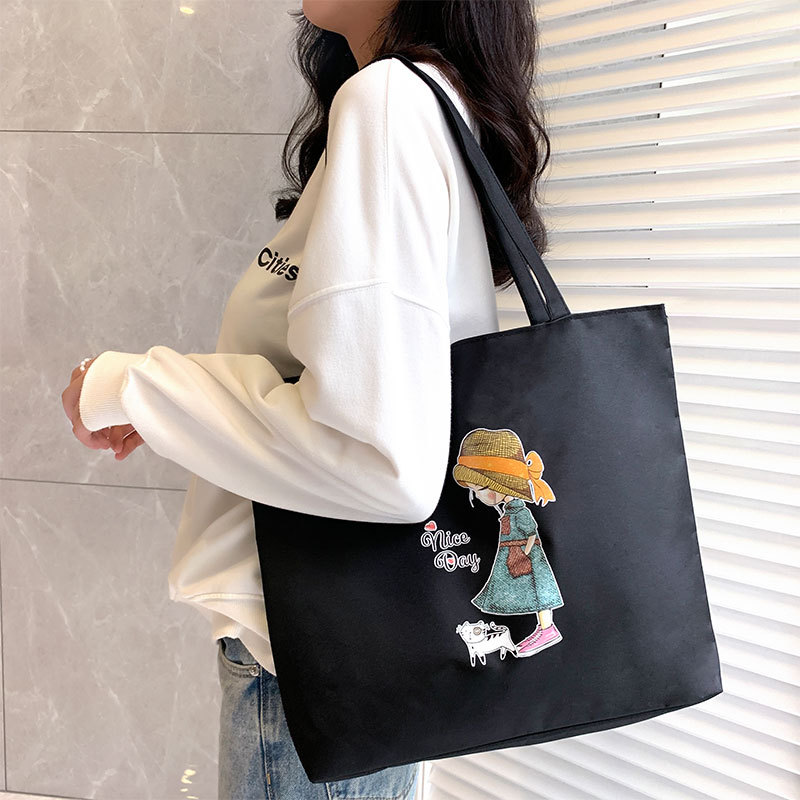 Women's Canvas Bag New Shoulder Handbag Student Tote One Piece — foto 61