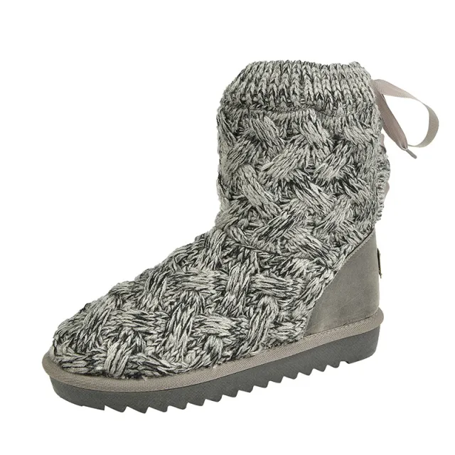 Snow Boots Women's Wool Strap Round Toe Gray - Shop at LoveMi