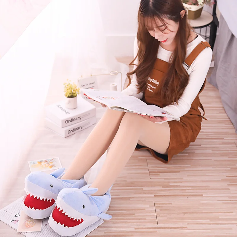 Title 3, Cartoon shark cotton slippers for comfortable h...