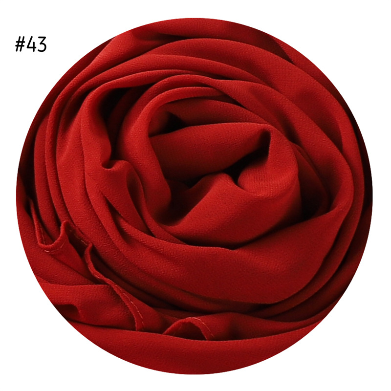 Solid Color Pearl Chiffon Scarf Head Covering Monochrome