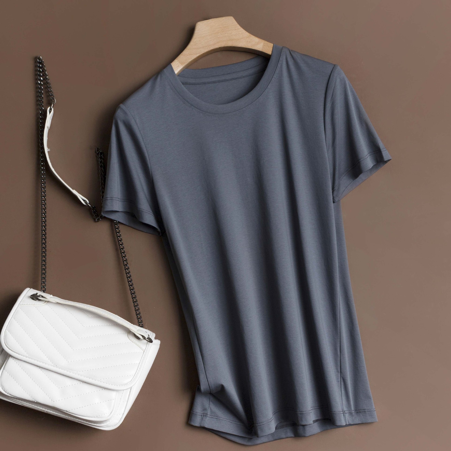 Gray Round Neck