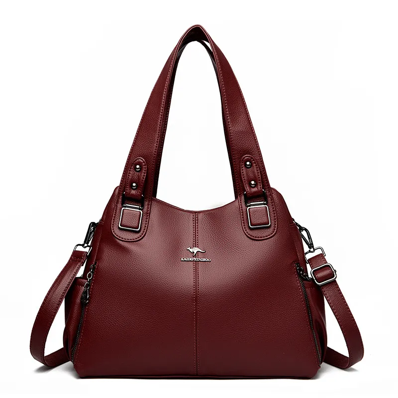New Women's Shoulder Bag Fashion Elegant Crossbody Bag Vintage Shoulder Tote Bag Designer Ladies Large Capacity Purse Bags - Red