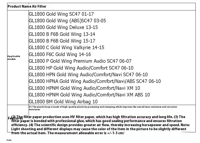 Air Filter Filter For Motorcycle