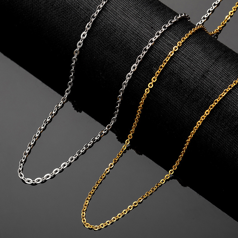 Titanium Steel Single-strand Necklace With An O-link Chain Designversatile And Easy To Style