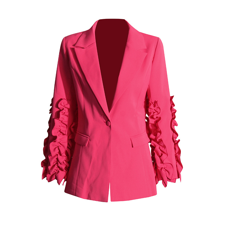 Stitching Wooden Ear Design Suit New Suit