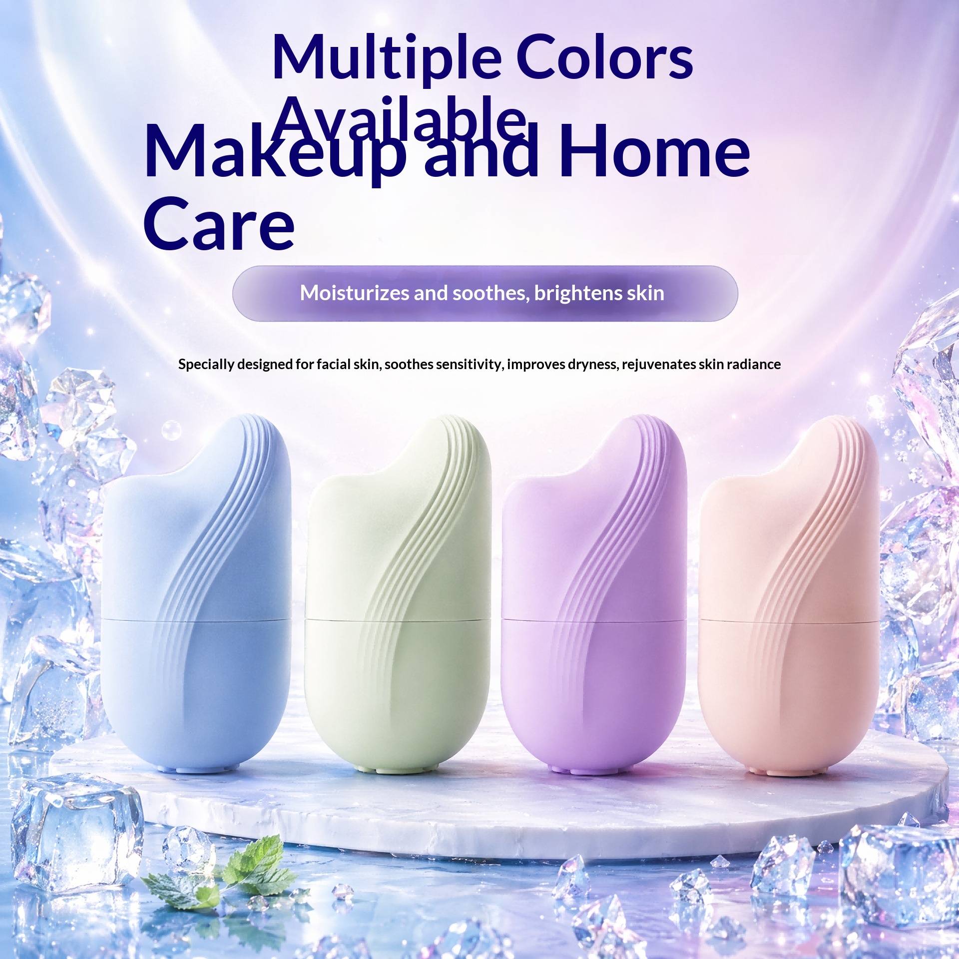 Food-grade Silicone Ice Pack Facial Massage Ice Cubes With Lid Ice Tray Mold