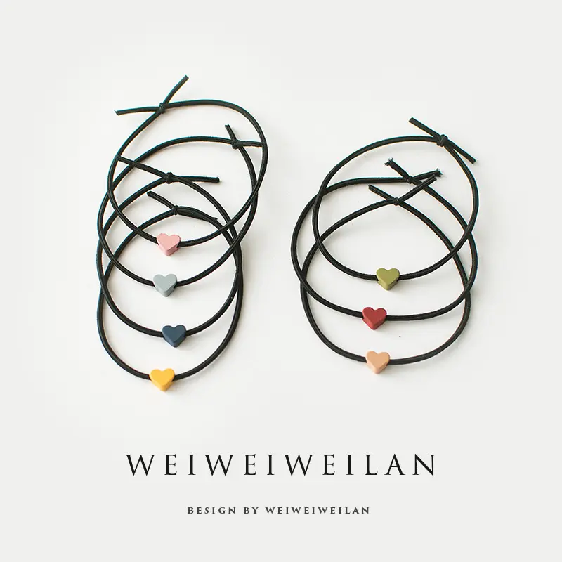 Simple All-match Rubber Band Colored Loving Heart
