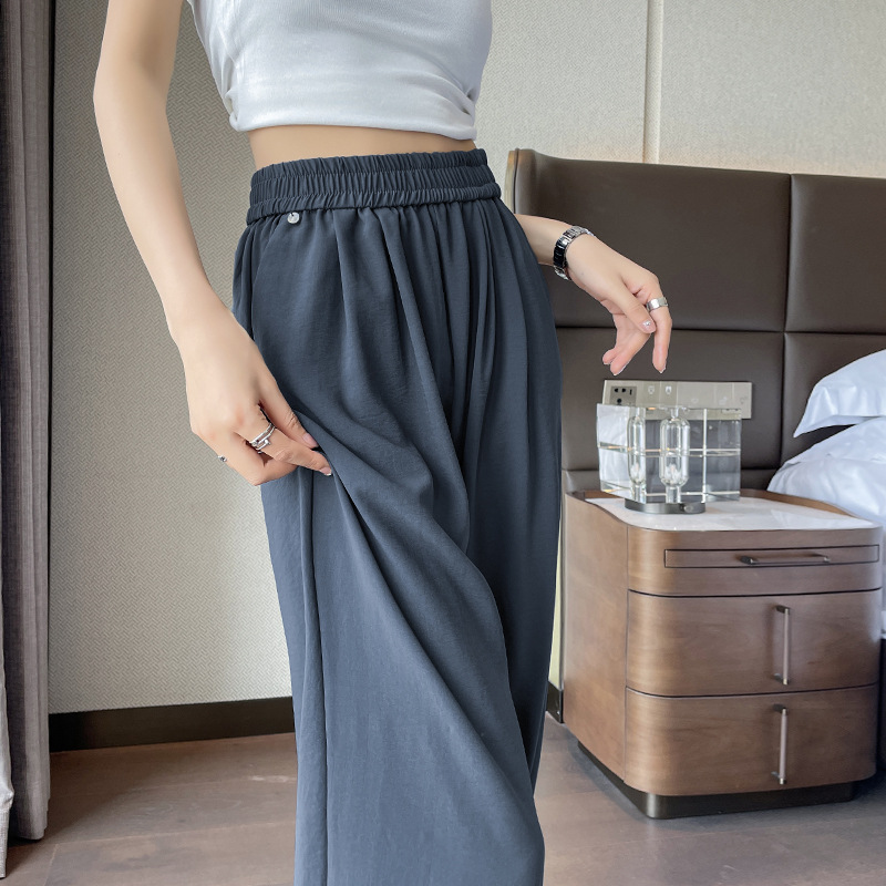 Women's Wide-leg Pants Thin High Waist Drooping Ice Silk Casual Pants