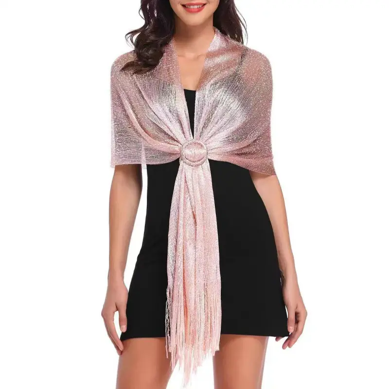 Gold And Silver Thread Flat Towel