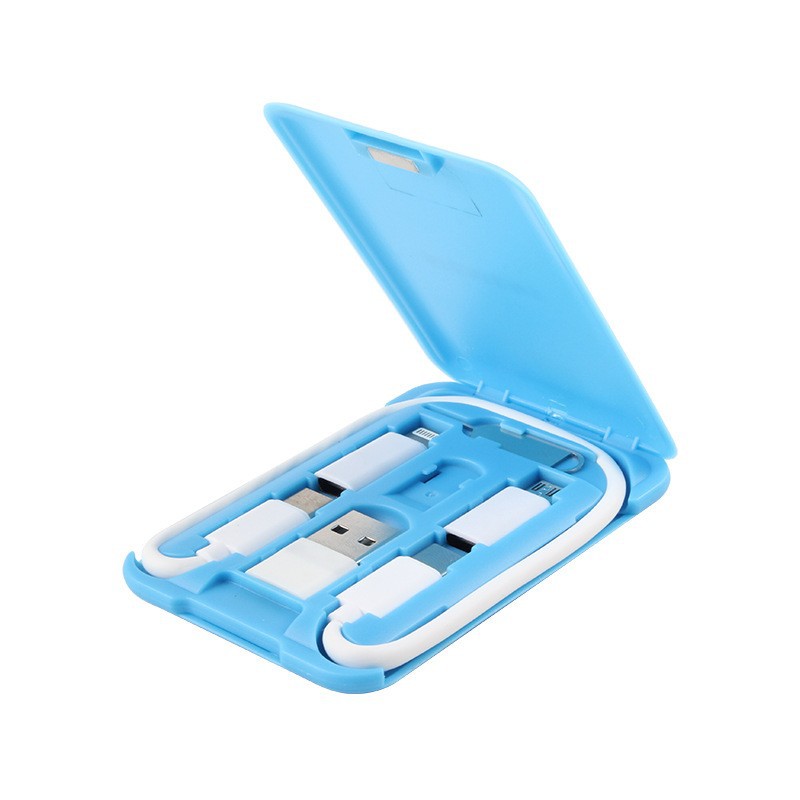 Portable Data Cable Business Card Holder Multi-function Charging Cable Mobile Phone Bracket Six-in-one