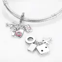 Shimmering Zircon Copper-Plated Silver Travel Camera Beaded Bracelet view 12