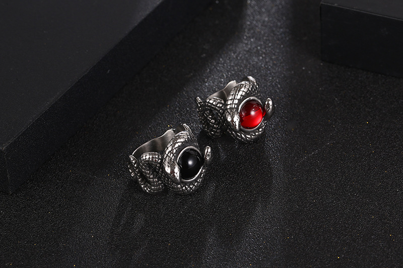 Title 9, Anillo Vintage Doble Serpiente para Hombre, est...