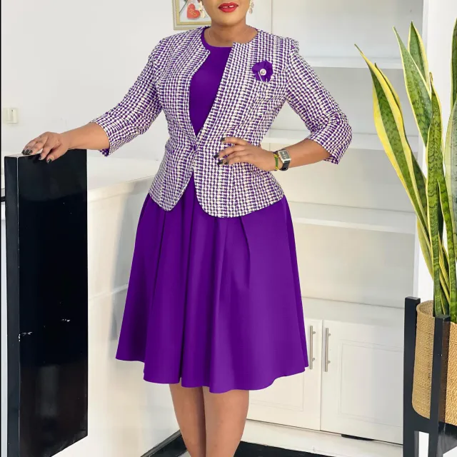 Winter Fashion Long Sleeve Coat Vest Skirt Purple - Shop at LoveMi
