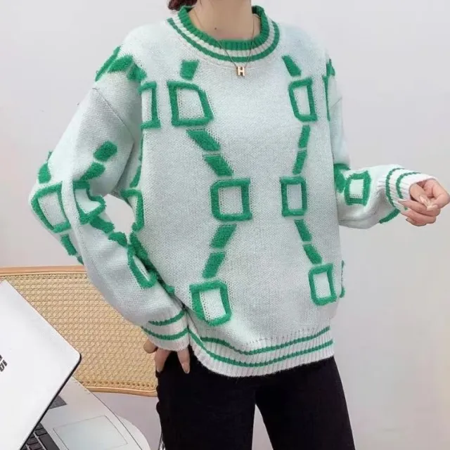 European And American Loose Knitted Round Neck Sweater White - Shop at LoveMi