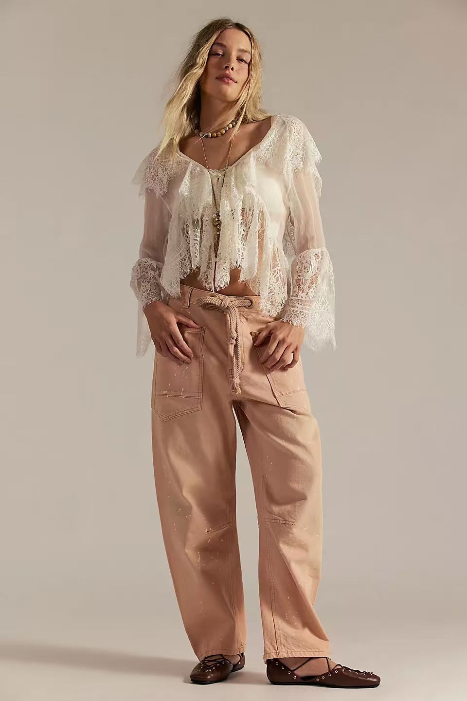 New Washed Pants With A Drawstring