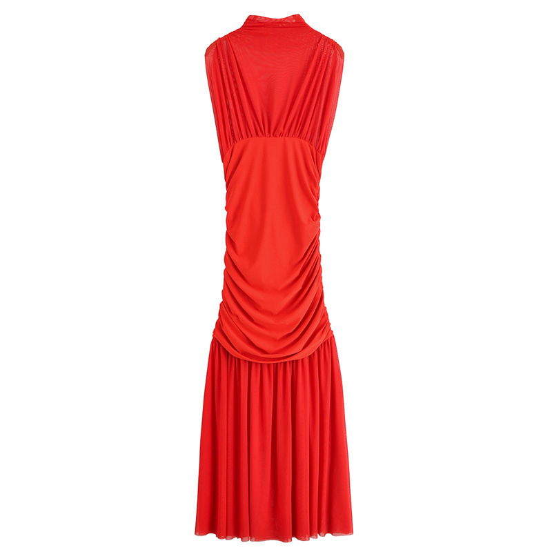 Fashion Simple Silk Net Stitching Women's Dress