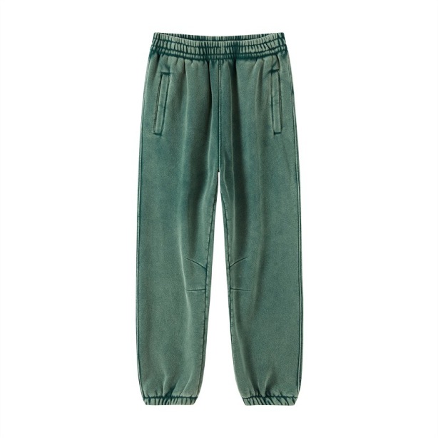 High Street American Retro Washed Distressed Batik Fleece Ankle-tied Casual Sweatpants Male