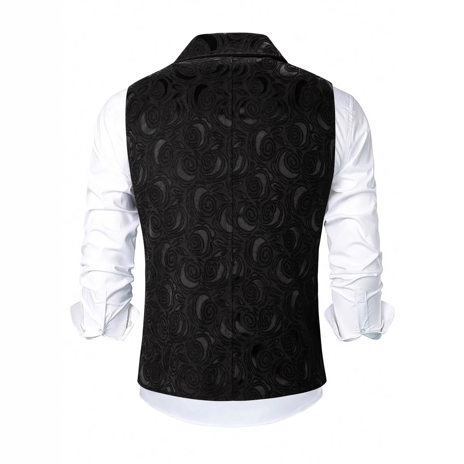 Mens Double-Breasted Chain-Attached Suit Vest