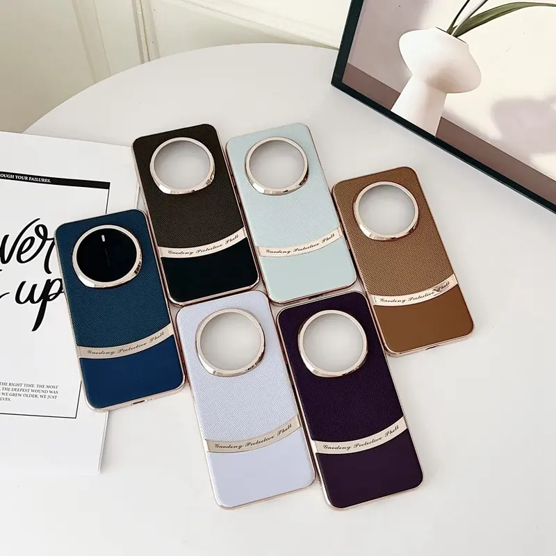 Personalized Electroplated Cross Pattern Leather Anti Drop