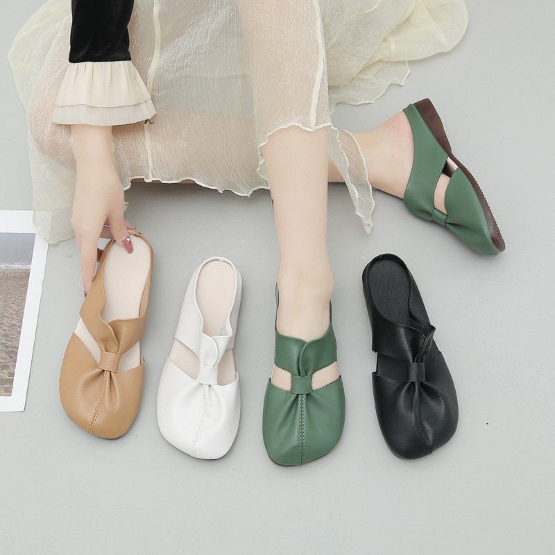 Flat Soled Casual Closed-Toe Half Slippers 19 b2ec2ad3 545f 4cf7 8010 9559a10ba124