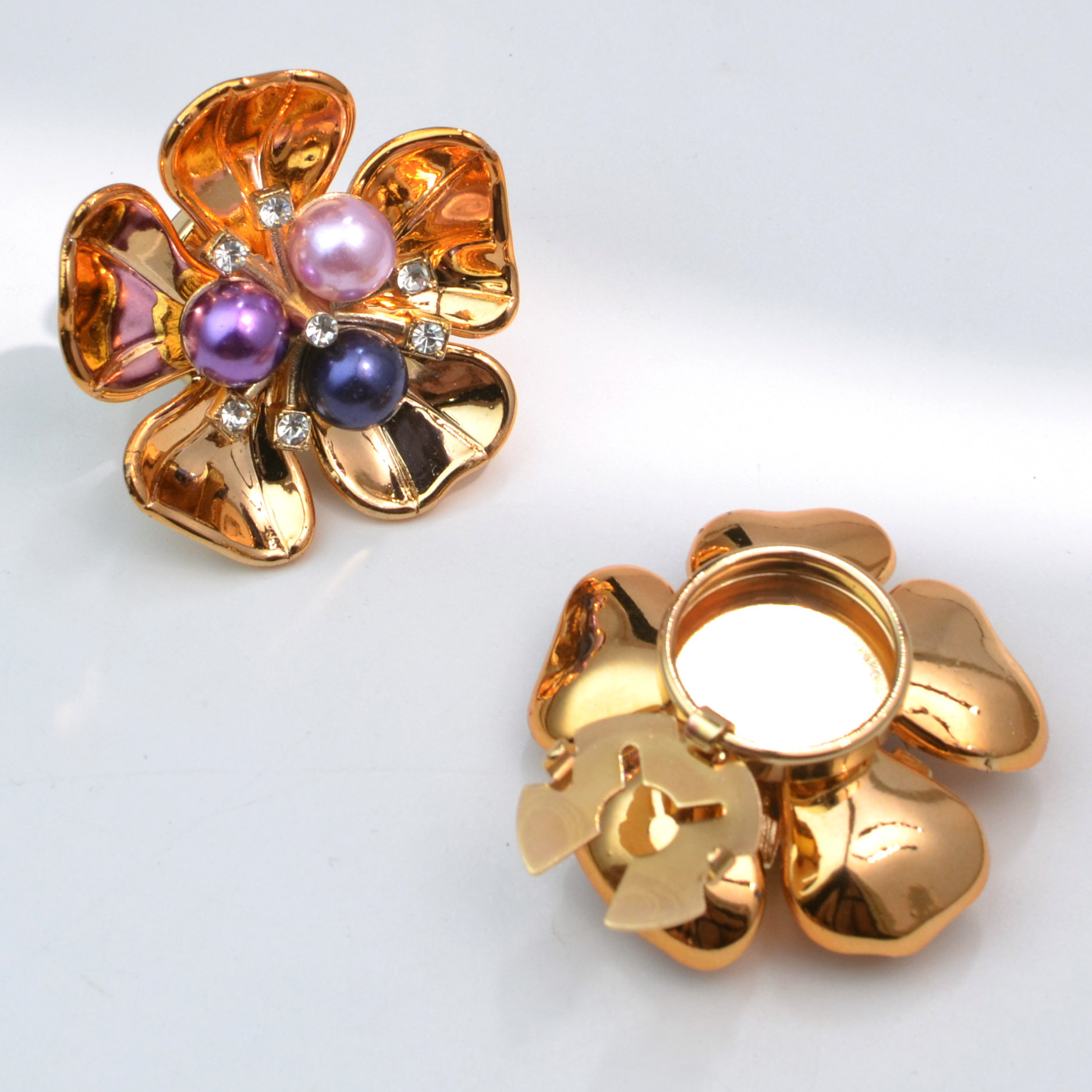 Cufflink Fashion Button Cover Rhinestone Cufflinks Turtle Buckle Gold Flap Colorful Beads - Shop at LoveMi