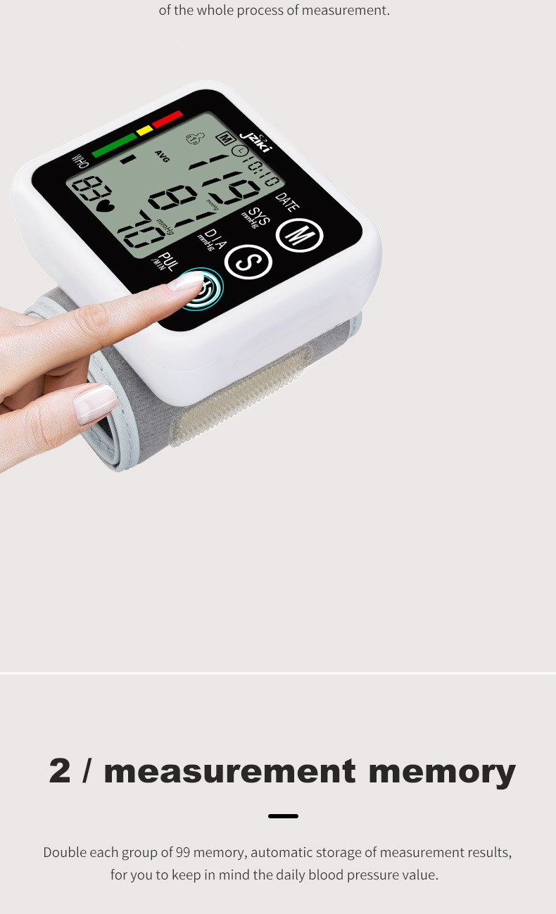 Title 2, English Wrist Electronic Sphygmomanometer Pulse...