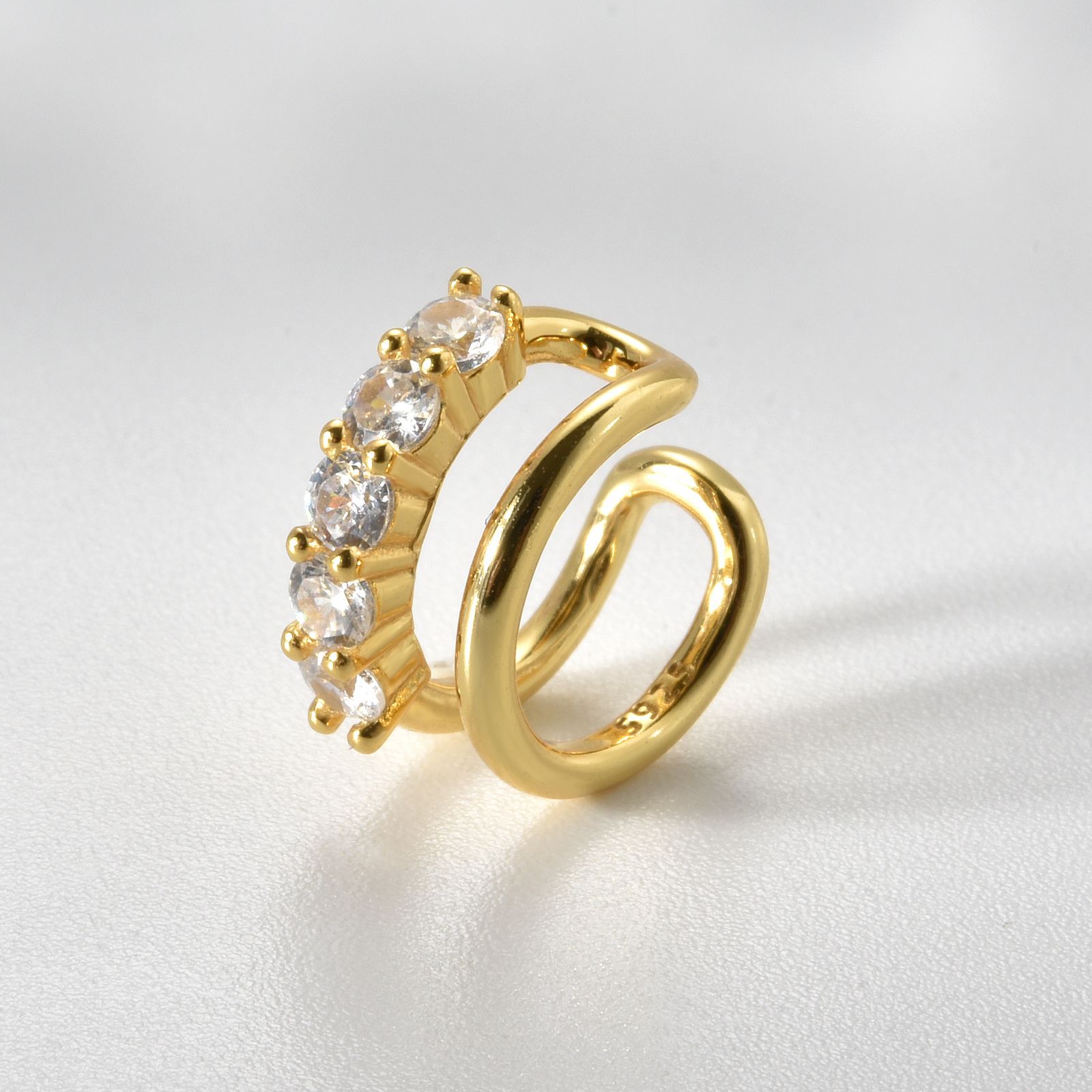 Special-interest Design Inlaid Zircon High-grade Vintage Pearl Ear Clip