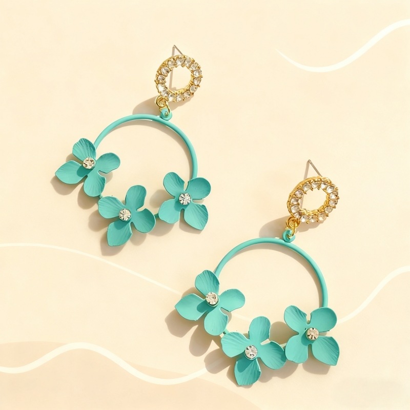 Fashionable Womens Accessories Rose Flower Pendant Earrings