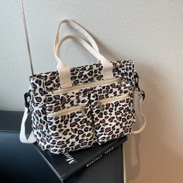 Large Capacity Leopard Print All match Shoulder Messenger Bag Beige - Shop at LoveMi