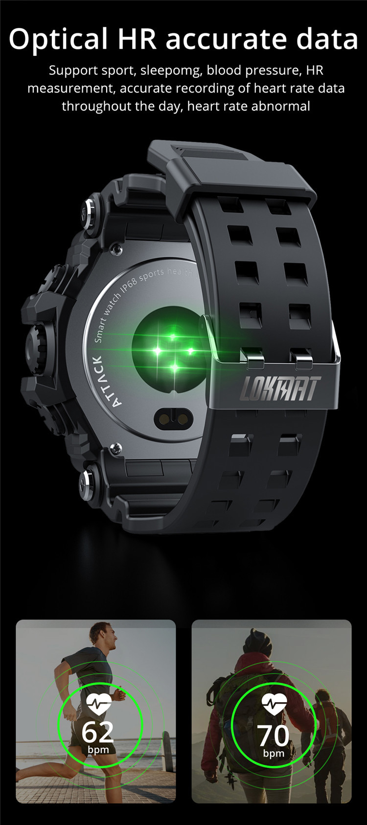 Title 10, Smartwatch Bluetooth per attività allaperto. M...