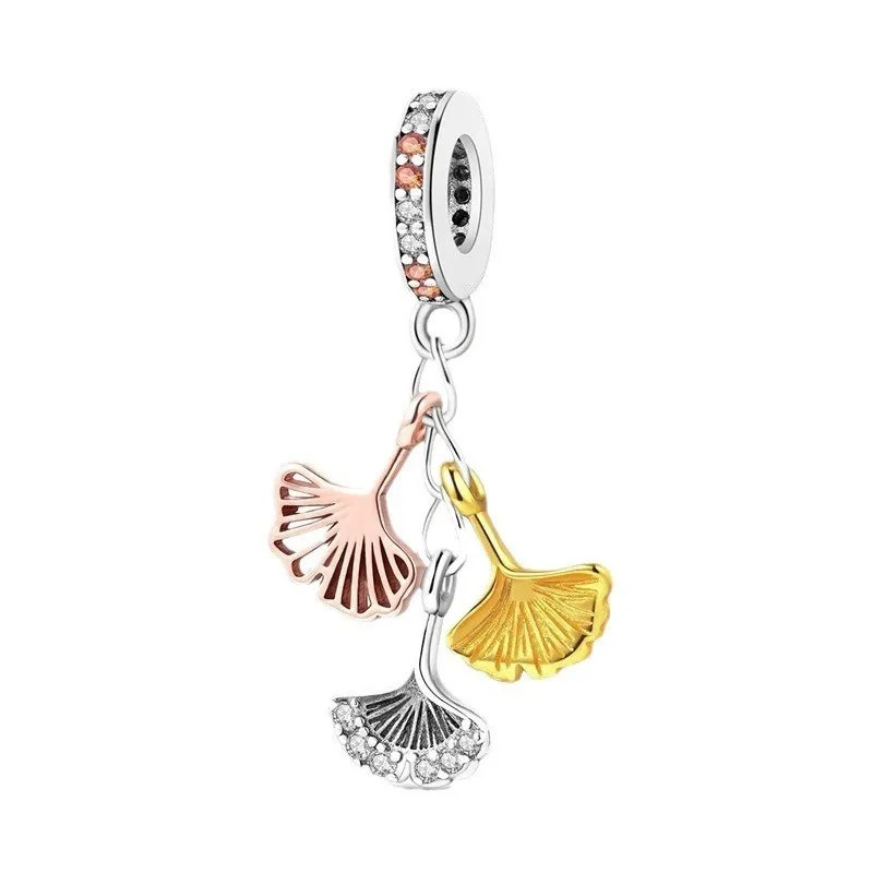 Copper Plating 925 Silver Plant Sunflower Pendant Ornaments - Ktc896 Ginkgo Leaf Pendant