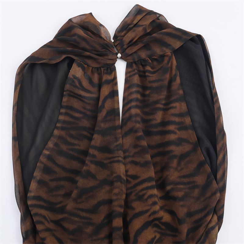 Animal Print Double Breasted Mini Dress