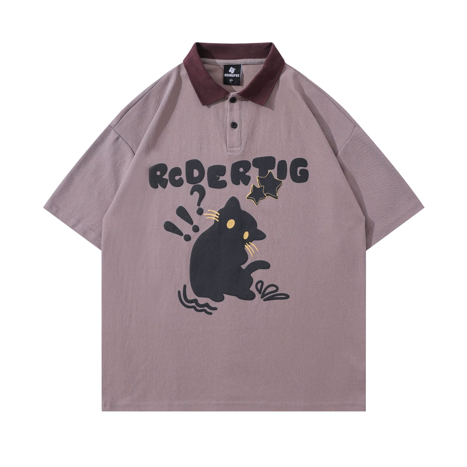 Cat Printing Short-sleeved T-shirt For Men And Women