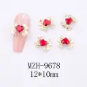 Glass New Year Nail Ornament Red Bow Accessories view 5