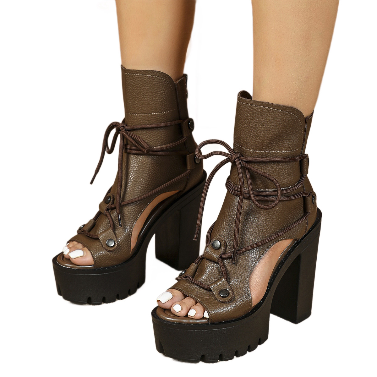 Womens Large-size Sandals With A High Chunky Heel — foto 2