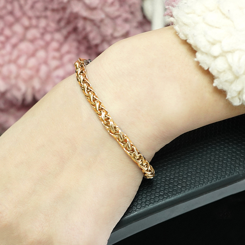18K Stainless Steel Anchor Chain Bracelet For Men And Women