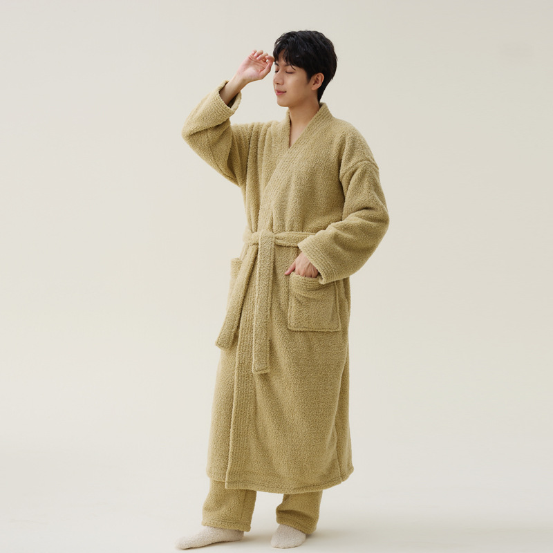 Men Yellow Bathrobe