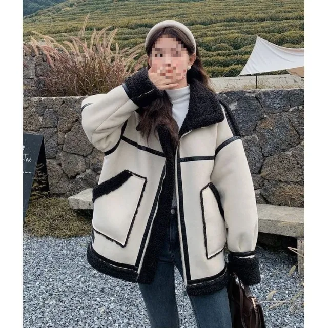 Fur Coat Women's Lamb Wool Coat Beige - Shop at LoveMi