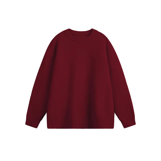 Autumn New Simple Loose Couple Sweater For Women Wine - Shop at LoveMi