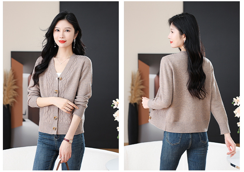 Title 3, Spring And Autumn Outer Wear Cropped Sweater Co...