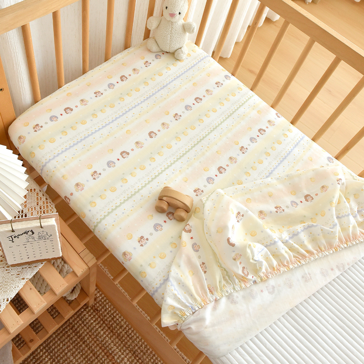 Baby Cotton Gauze Fitted Sheet Protector Cover