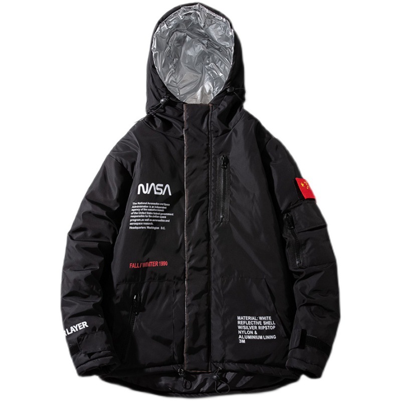 Hooded Jacket Men's Waterproof Jacket Cotton-padded