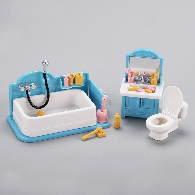 Toilet Bathroom Wash Basin Toilet Set Miniature Furniture