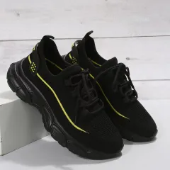 Women's Fashion Casual Exercise Flyknit Shoes - Black - View 1