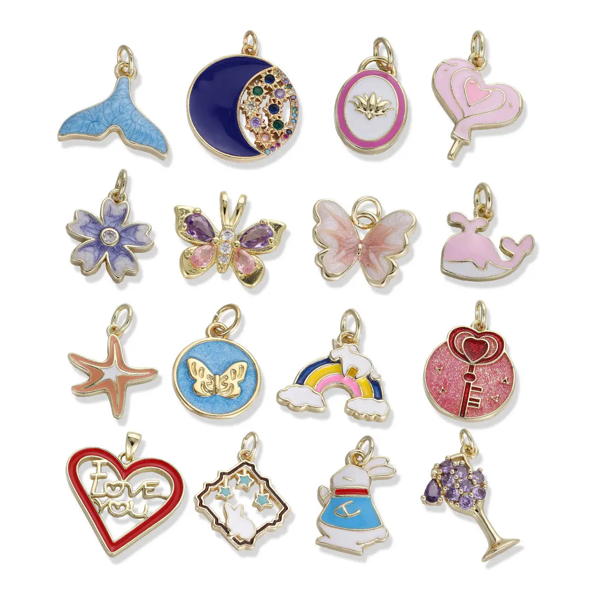 Butterfly Rainbow Stars Heart Dolphin Tail Rabbit