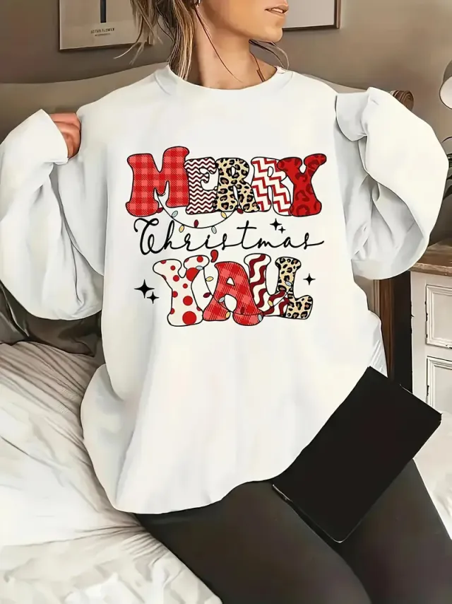 Christmas Series Round Neck Sweater For Women Yl3 Xxxl - Shop at LoveMi