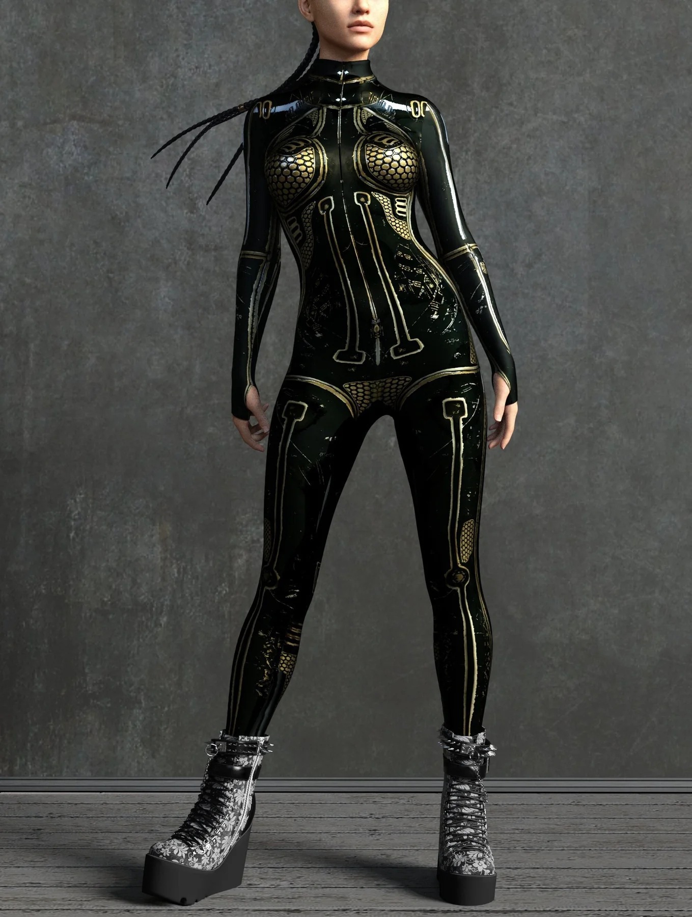 Black Gold Armor Jumpsuit